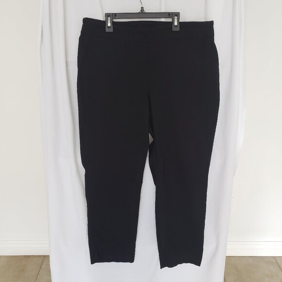 Pants - Woman Black Formal Fitted Wide Leg Capri Pants